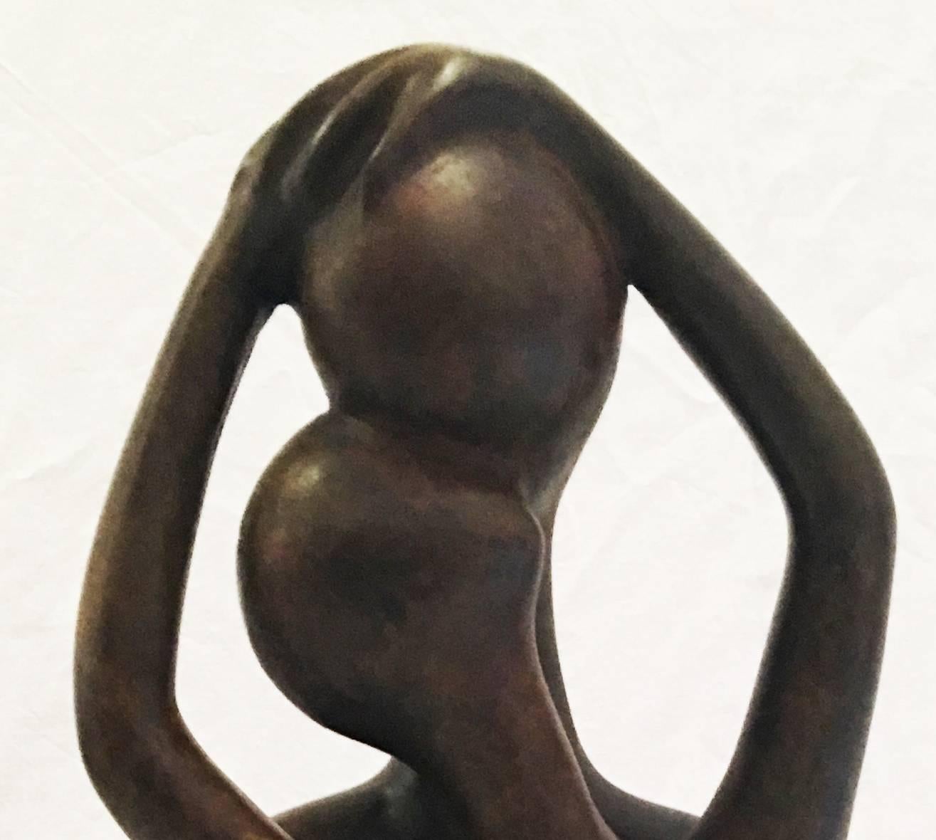 Rejoice, Bronze Sculpture - Edition 9 of 15 - Gold Figurative Sculpture by Ruth Bloch