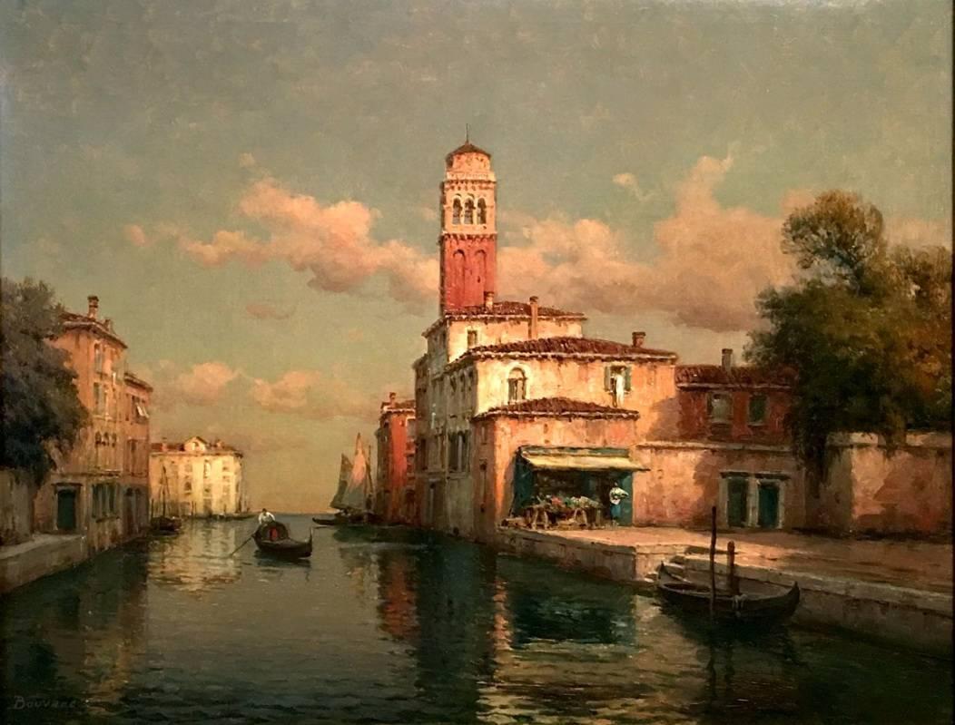 A View Of Venice - Painting by Antoine Bouvard (Marc Aldine)