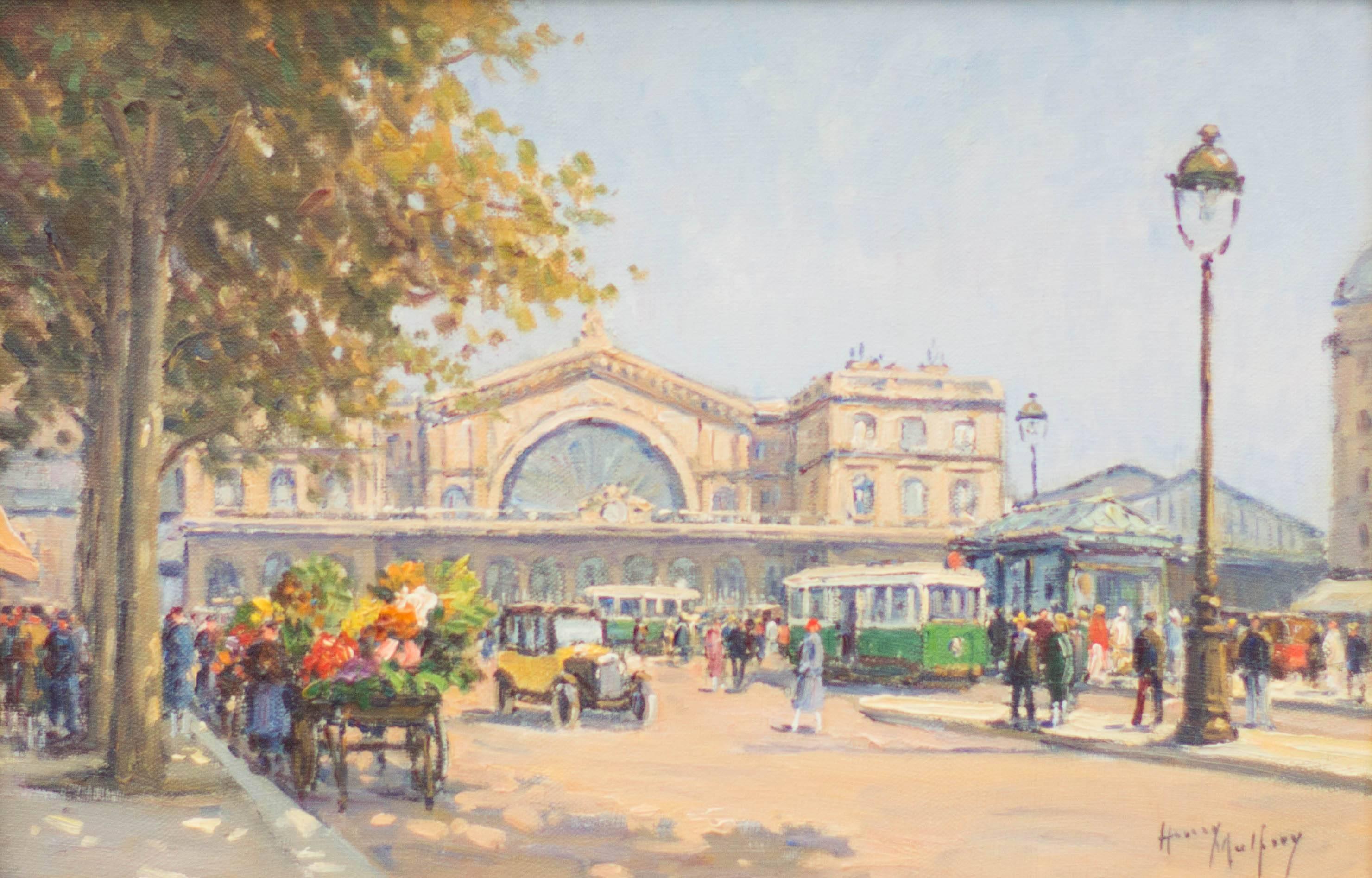 Paris Flower Seller - Painting by Henry Malfroy