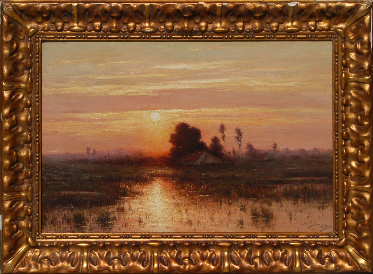 Joseph van Genegen Landscape Painting - Sunset