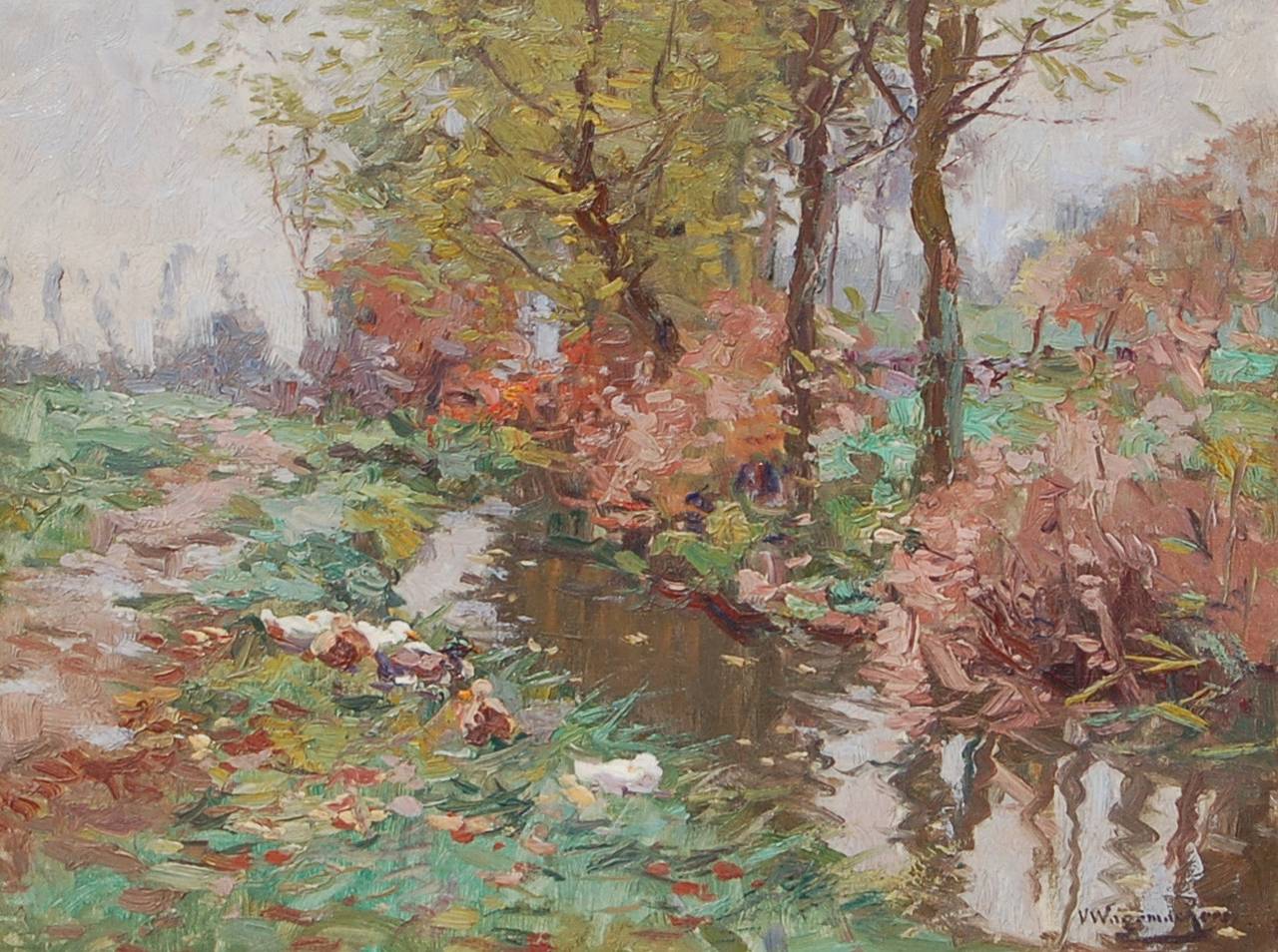 Resting Ducks - Painting by Victor Wagemaekers