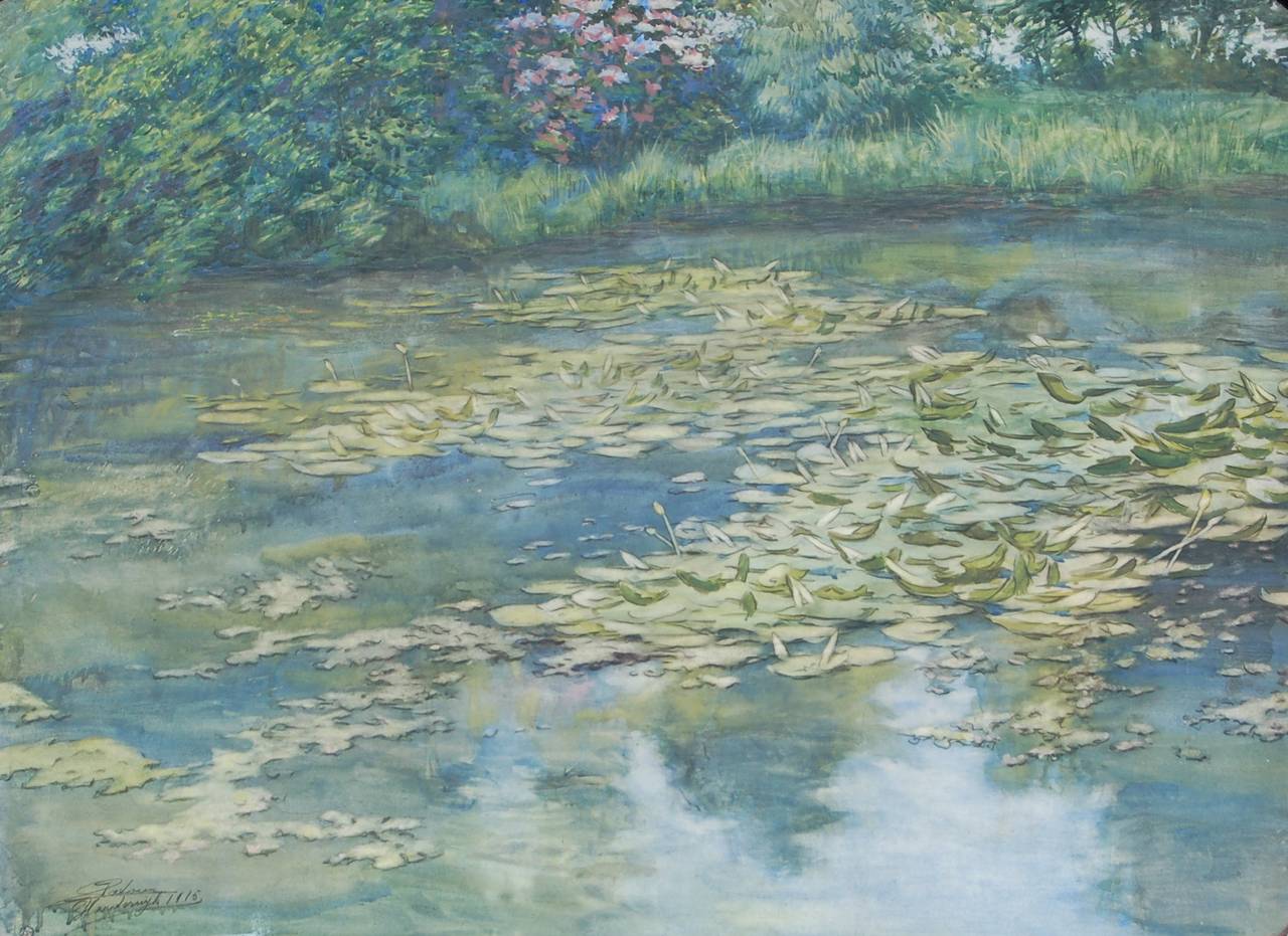 Waterlilies - Painting by Emile Jean Patoux