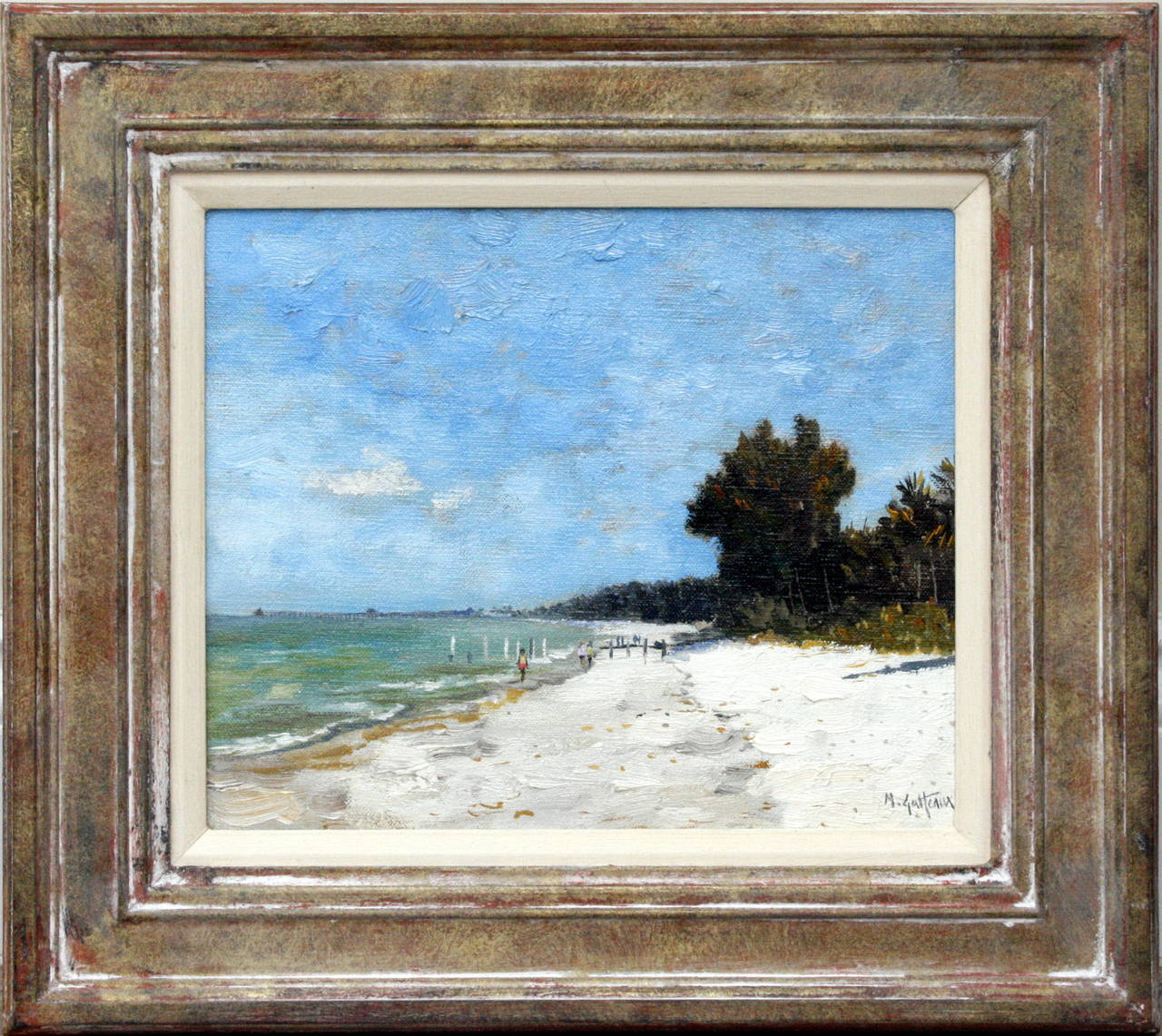 Marcel Gatteaux Landscape Painting - Naples Beach From Port Royal