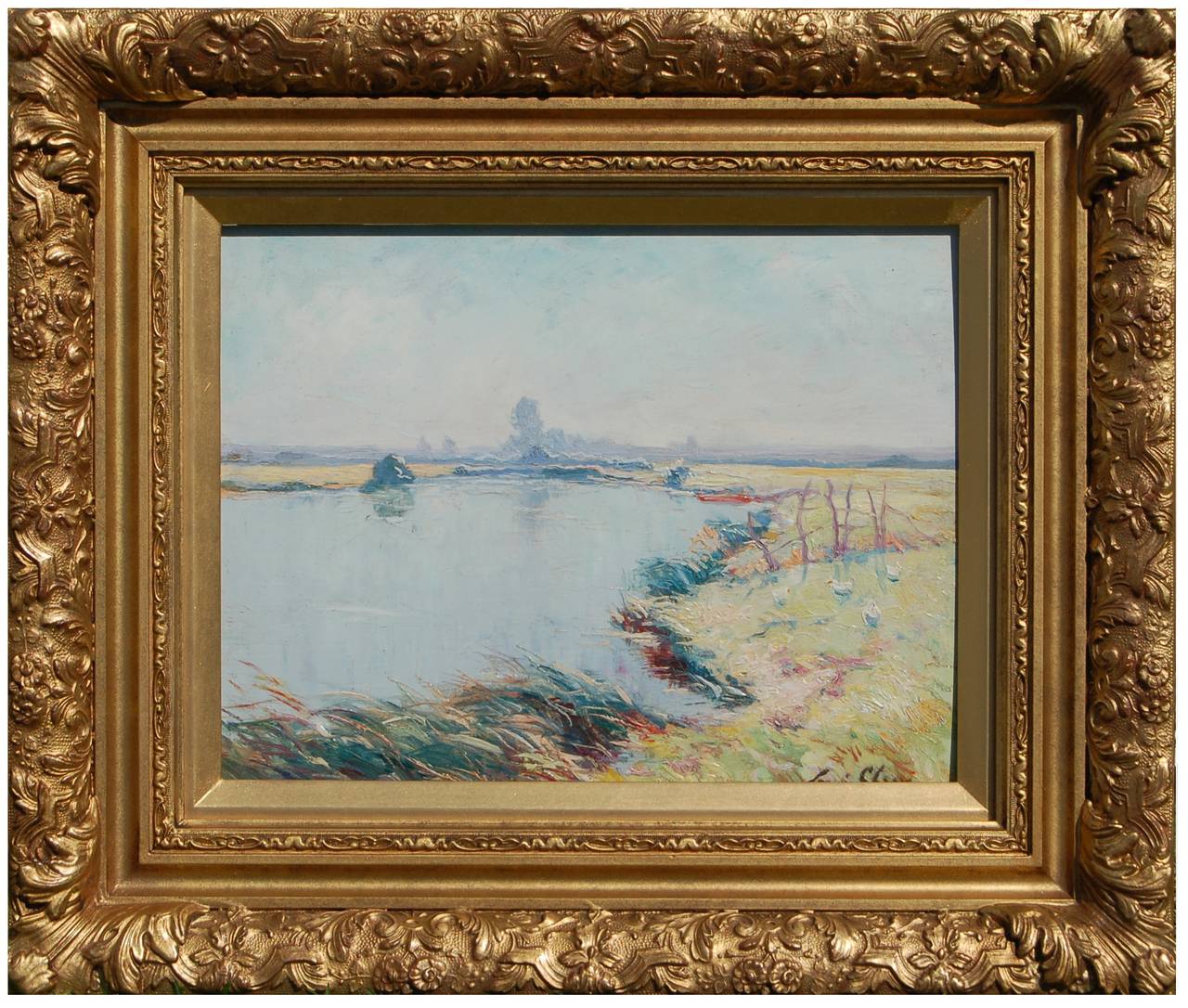 Louis Clesse Landscape Painting - River Landscape