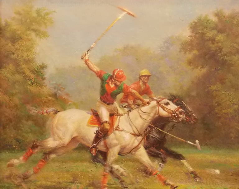 Alfredo de la Maria Animal Painting - Full Gallop - A Polo Painting