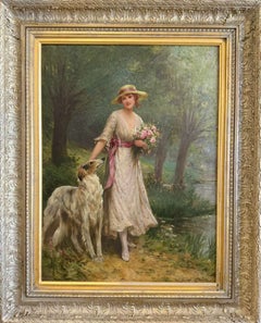 A Woodland Walk, Oil on Canvas Portrait, Early 20th Century, Framed