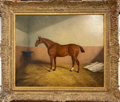 Portrait of the Horse Swallow, Realist Oil on Canvas, Framed, 1886