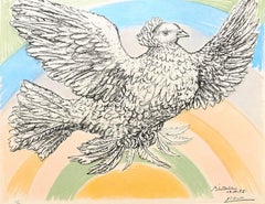 Colombe Volant (A L'ARC-EN-CIEL) Flying Dove in a Rainbow, Edition of 200