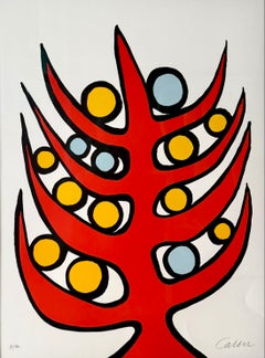 Tree of Good and Evil, 1950s Abstract Lithograph, Signed and Framed