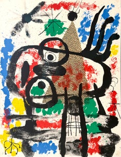 Eule, Platte 5 Lithographie, abstrakter Stil, signiert, 16/75, 1970er Jahre