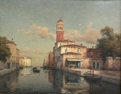 A View of Venice, Oil on Canvas, Framed, Early 20th Century, Signed