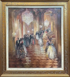 The Ballroom Oil Painting, Framed, 20th Century, 30x27 Inches