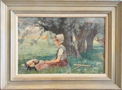 Elisabeth Sonrel (française, 1874-1953) - Femme bretonne se reposant sous un arbre