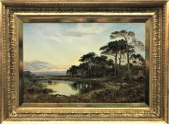 Evening on a Surrey Common, original oil on canvas, British realist landscape
