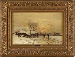 The Journey Home: Late 19th Century Impressionist Oil Painting