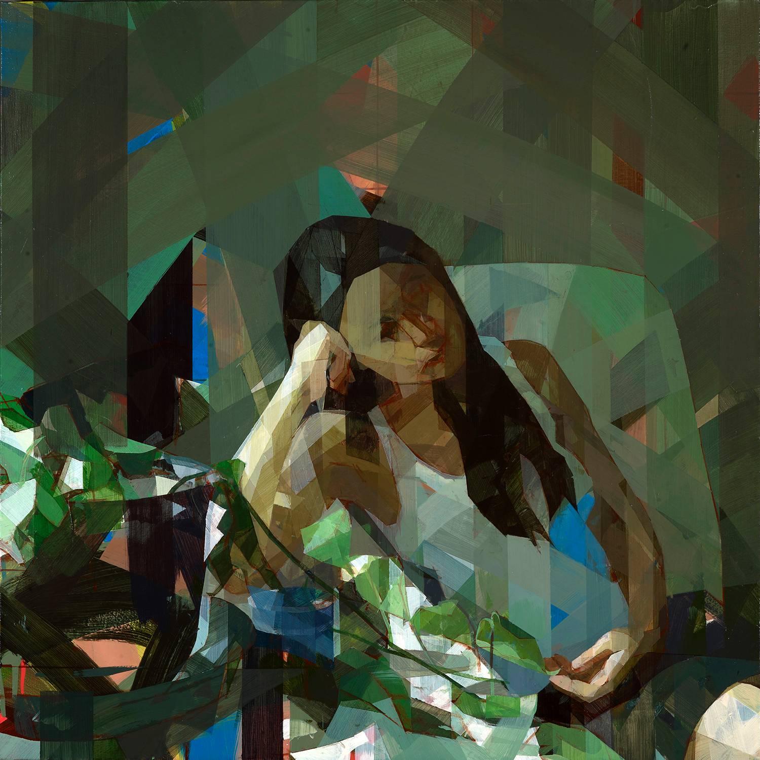 Ryoko Tajiri Figurative Painting - Woman with Ivy