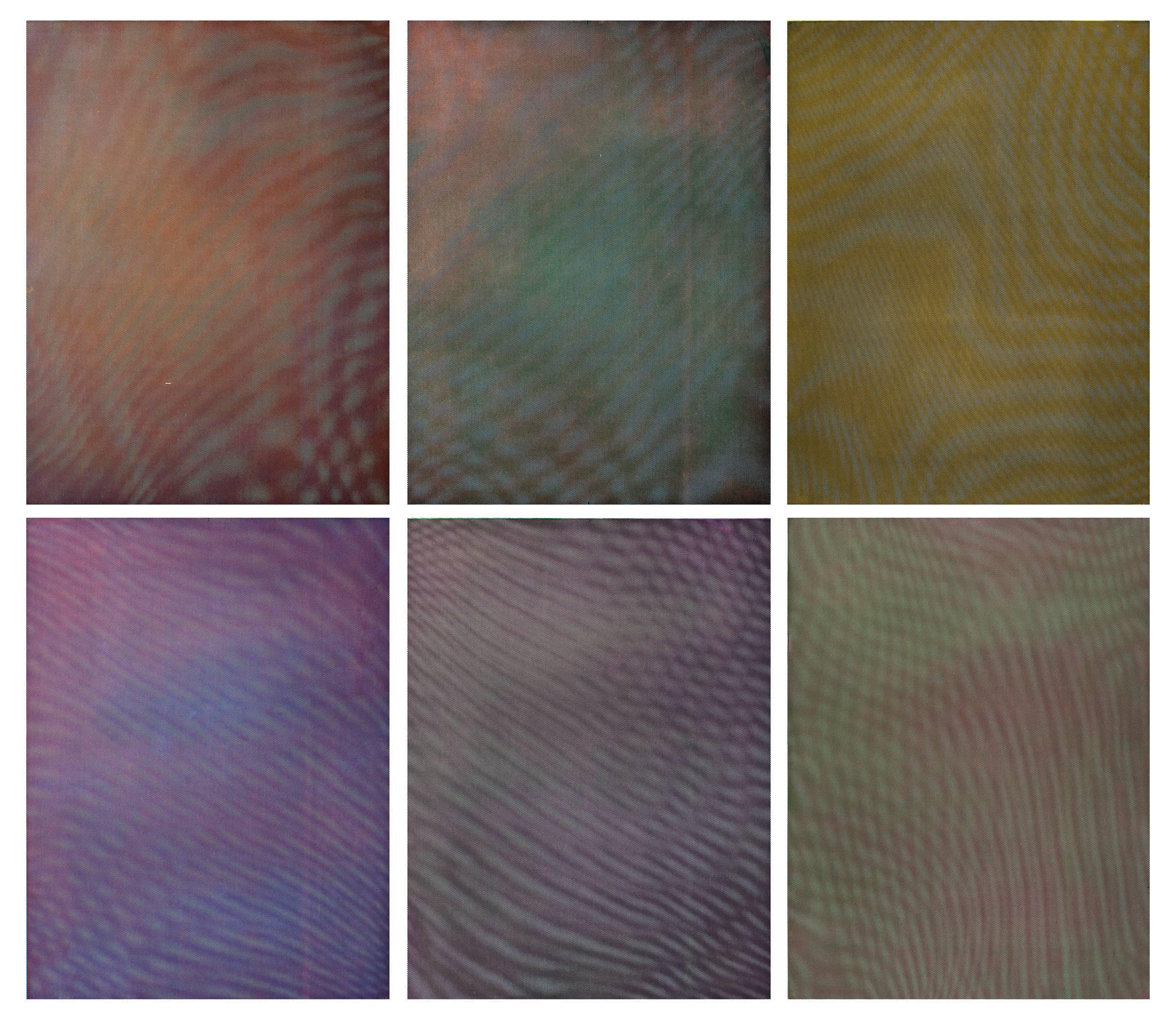 Tauba Auerbach Abstract Print – Mesh/Moire-Set I-VI