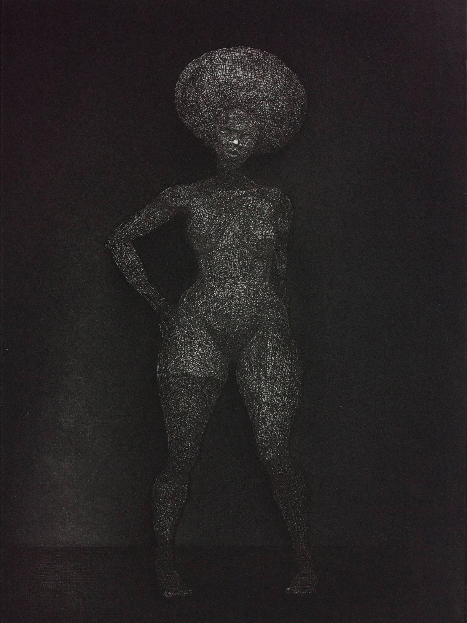Kerry James Marshall Figurative Print - Untitled (Bride of Frankenstein)