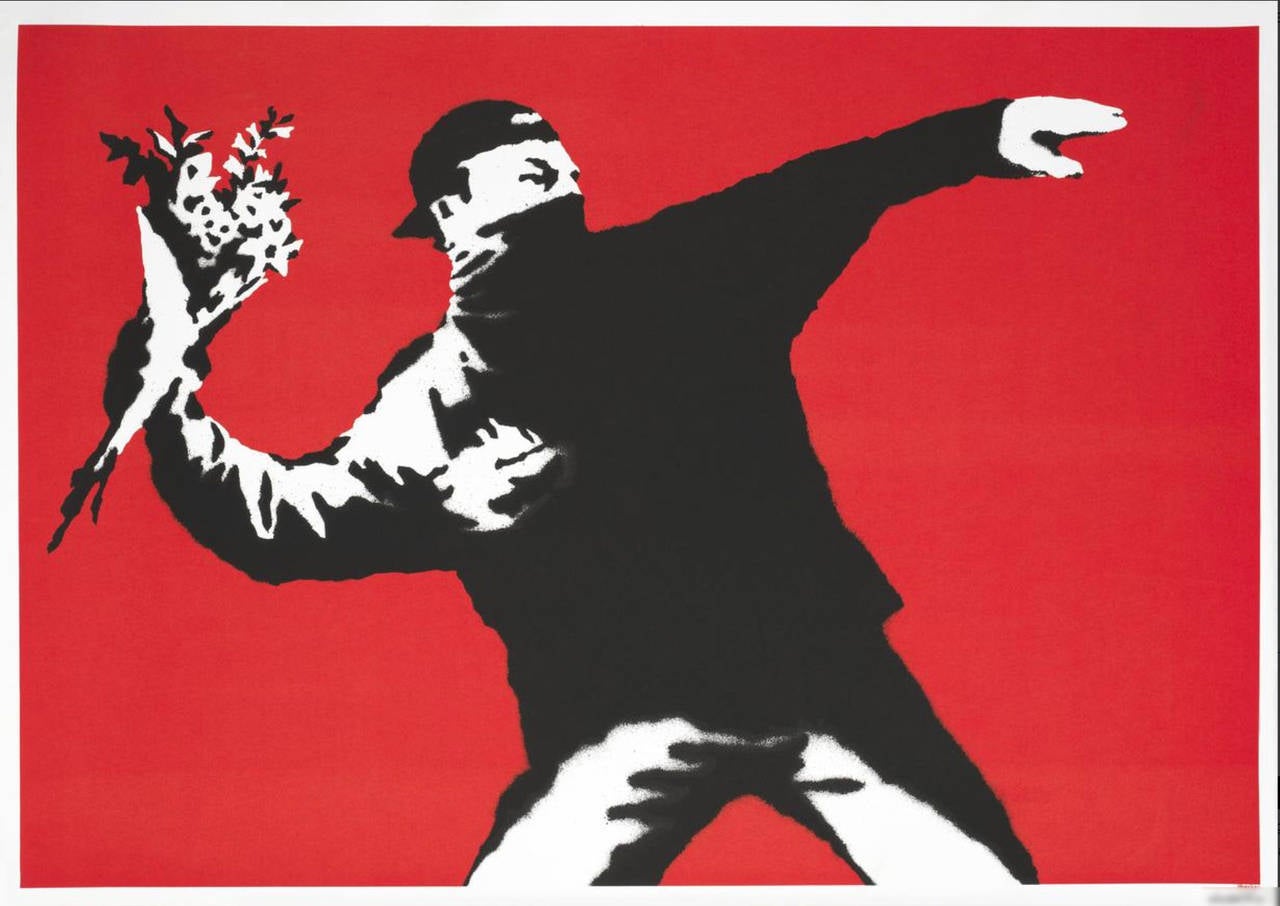 Banksy Figurative Print - Love is in the Air