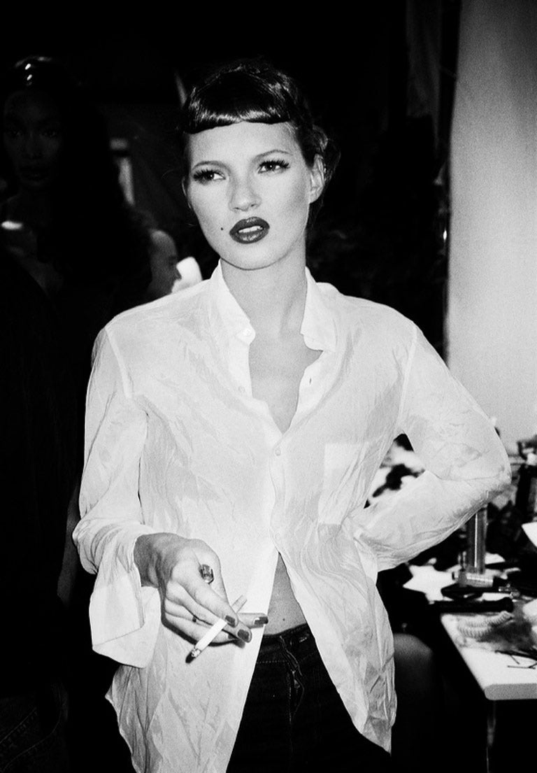 Roxanne Lowit Black and White Photograph - Kate Moss, Milan