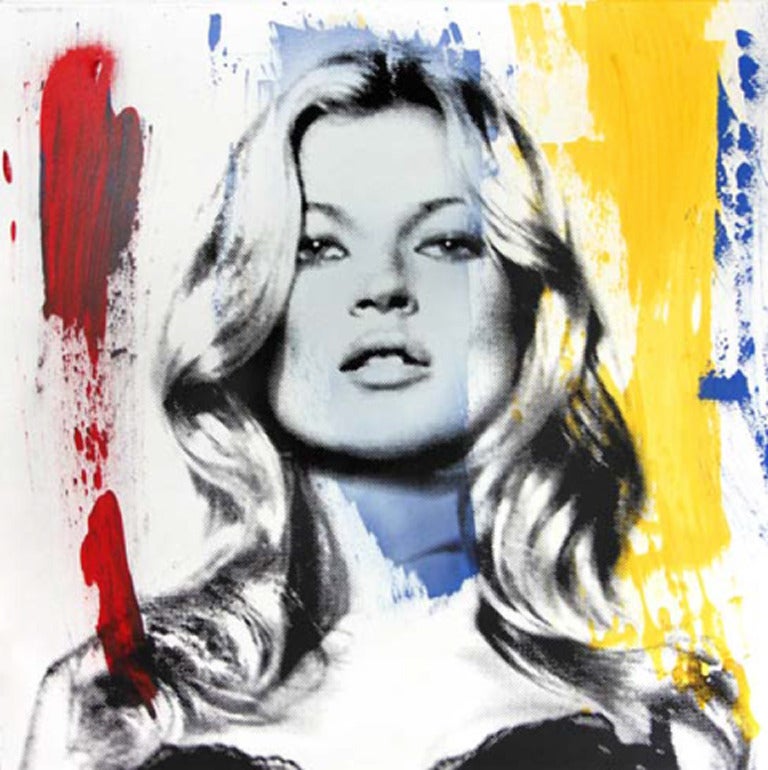 Kate Moss, Milan - Contemporary Painting by Mr. Brainwash
