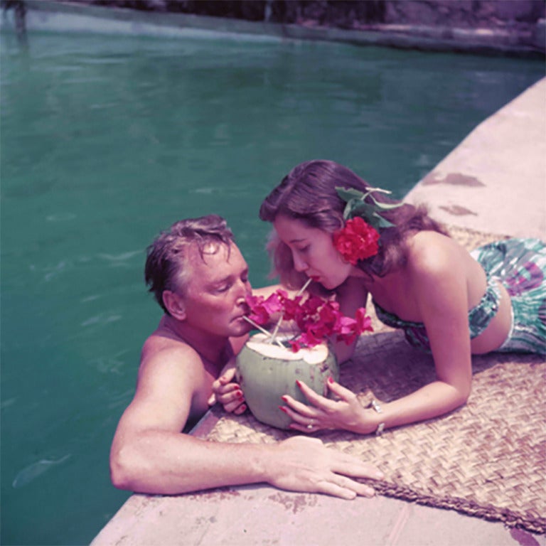 Slim Aarons Color Photograph - Coconut Cocktail (Aarons Estate Edition)