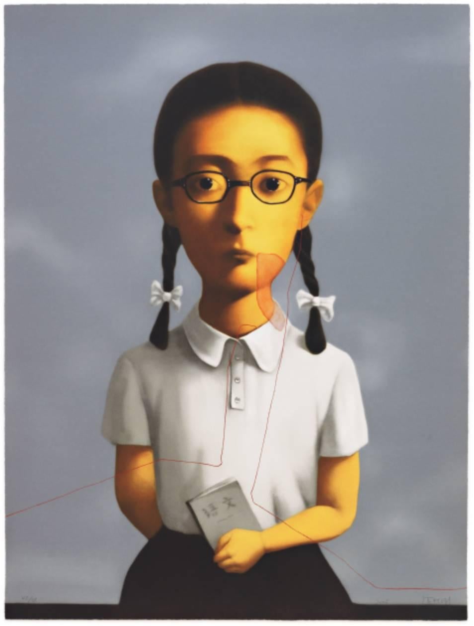 Zhang Xiaogang Portrait Print - Blood Line Series, Girl