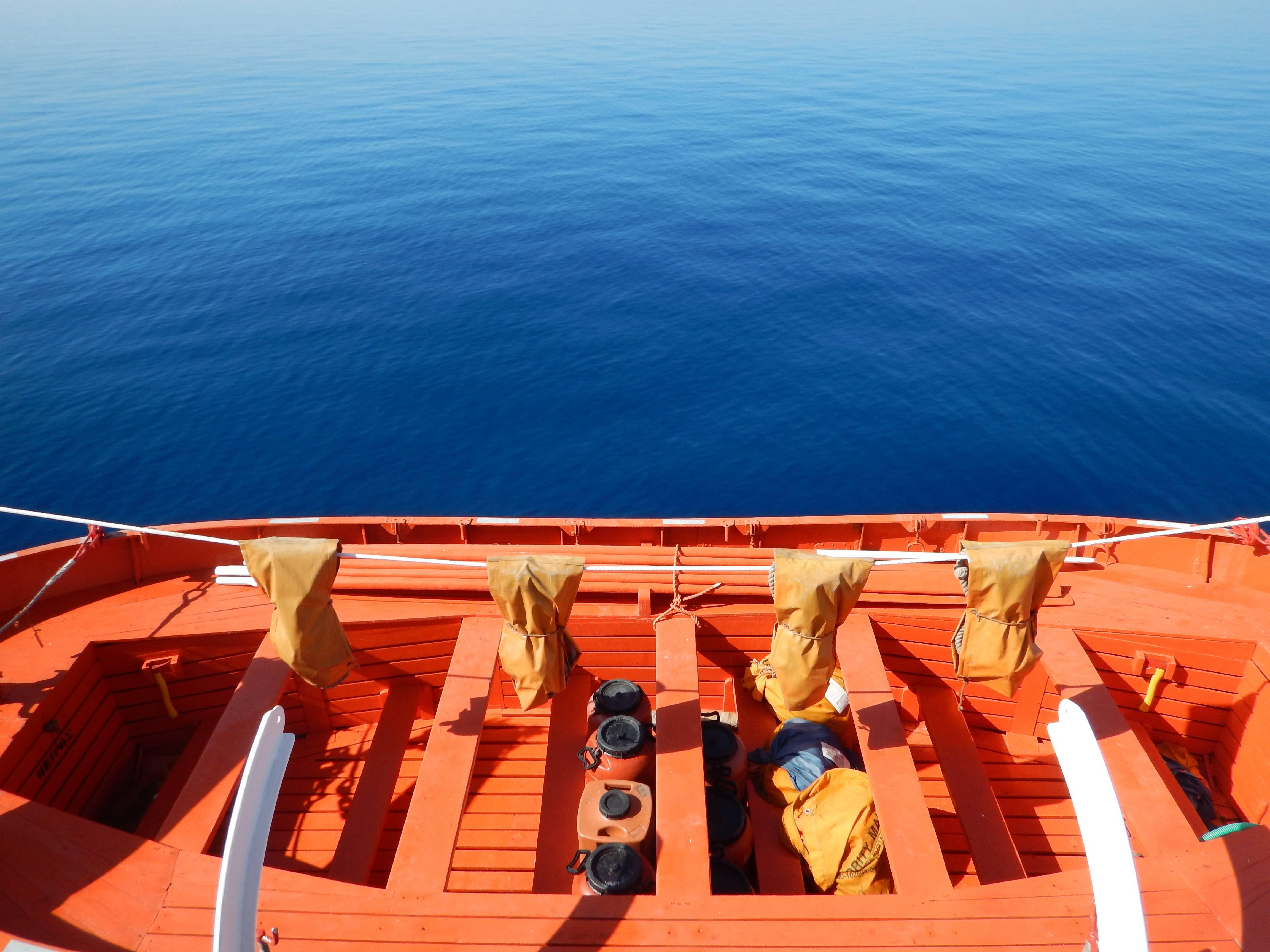 Leandros Pigades Landscape Photograph - Aegean Sea Lifeboat