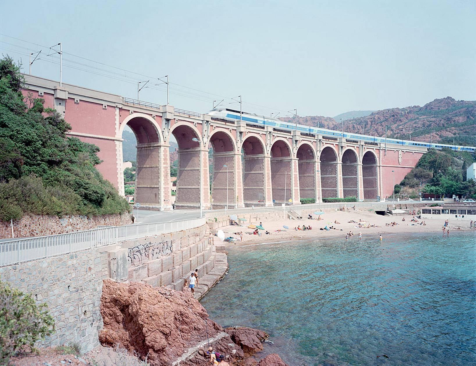 Massimo Vitali Color Photograph - Antheor Viaduct from the Portfolio of Landscapes with Figures