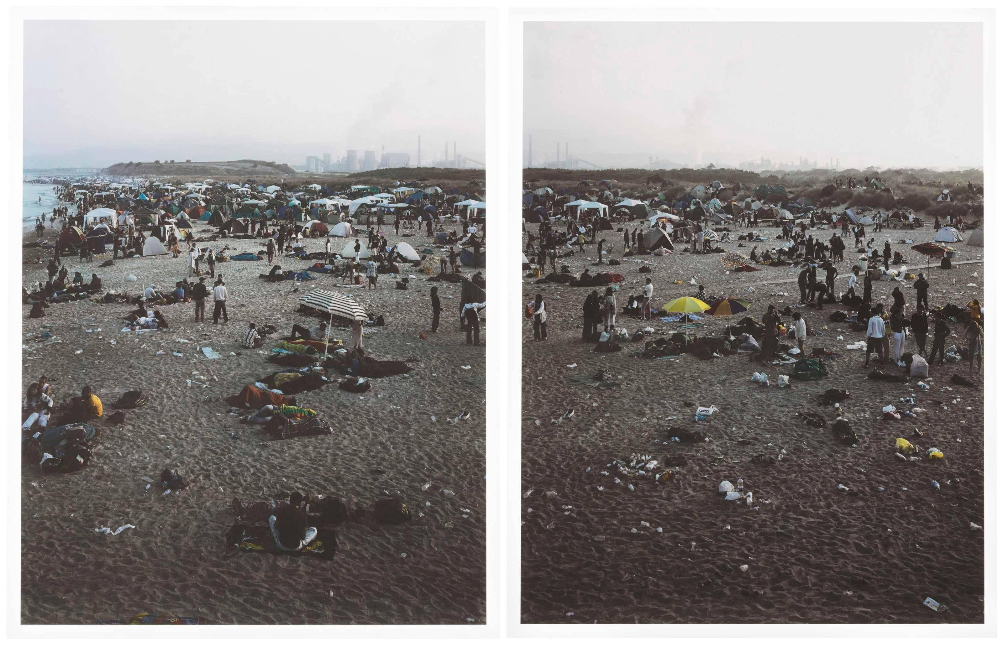 Massimo Vitali Landscape Photograph - Rosignano Dawn Diptych, from A Portfolio of Landscapes and Figures