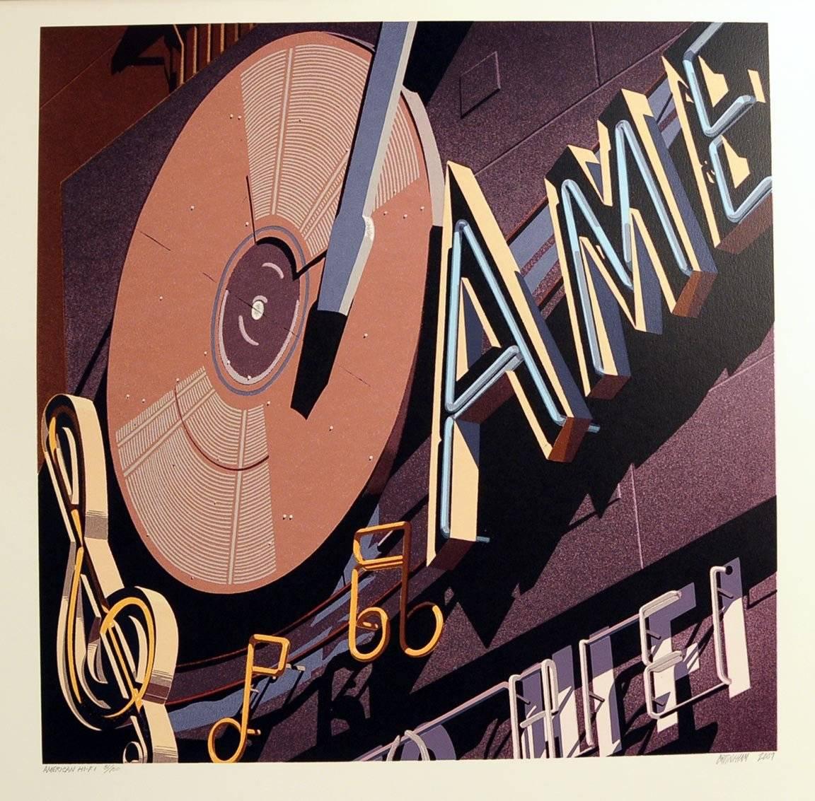 Hi Fi, aus dem Portfolio von American Signs – Print von Robert Cottingham