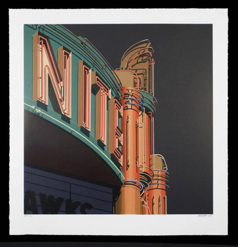 Robert Cottingham Abstract Print - Nite, from American Signs portfolio