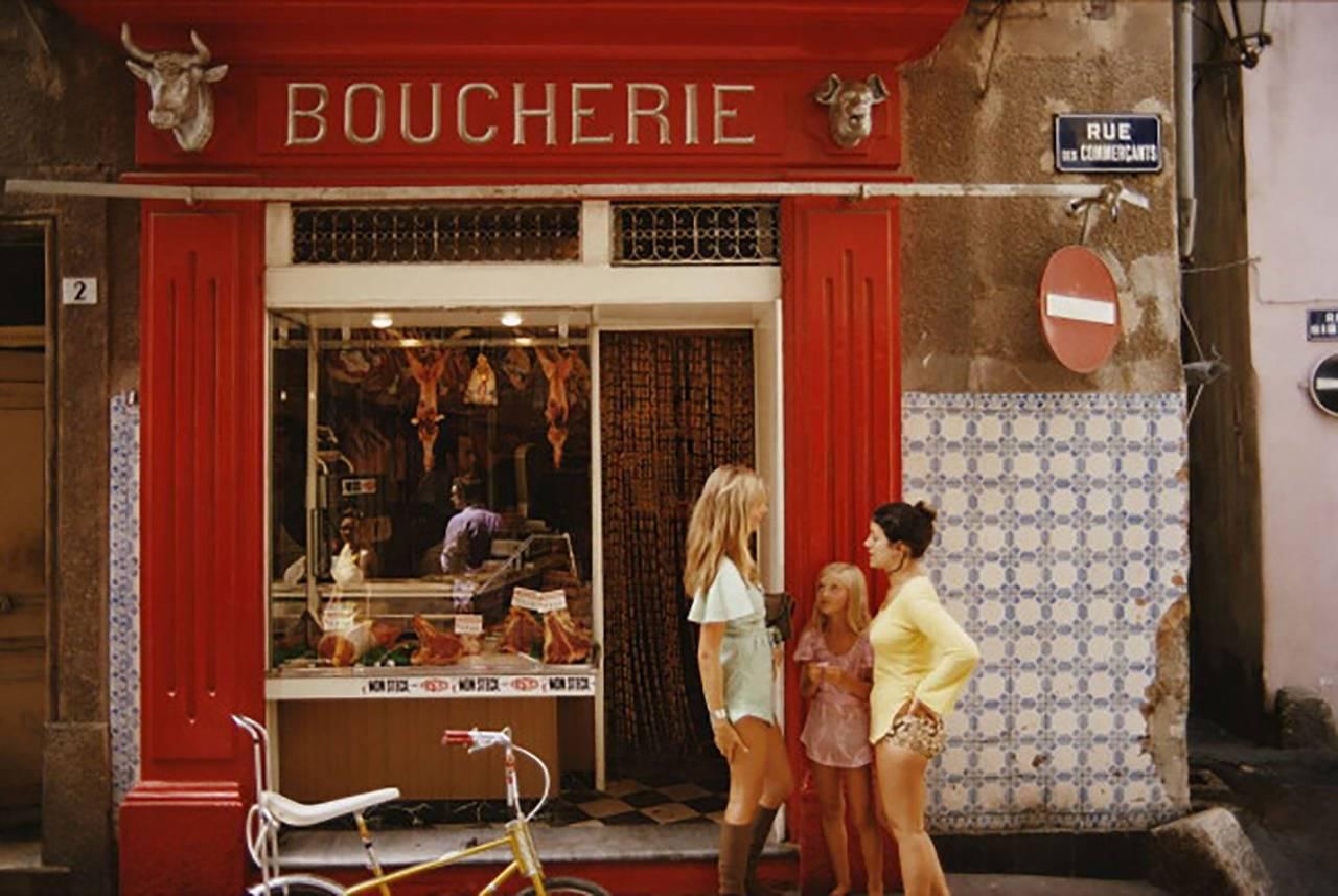 Saint-Tropez Boucherie, 1971
Chromogenic Lambda print
Estate edition of 150

Estate stamped and hand numbered edition of 150 with certificate of authenticity from the estate.   Slim Aarons (1916-2006) worked mainly for society publications