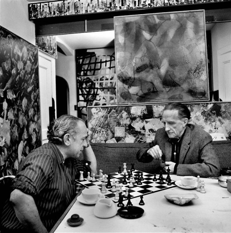 Xanti Schawinsky and Marcel Duchamp playing Chess, New York