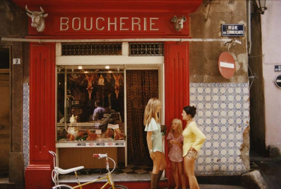 Slim Aarons Color Photograph - Saint-Tropez Boucherie (Aarons Estate Edition)