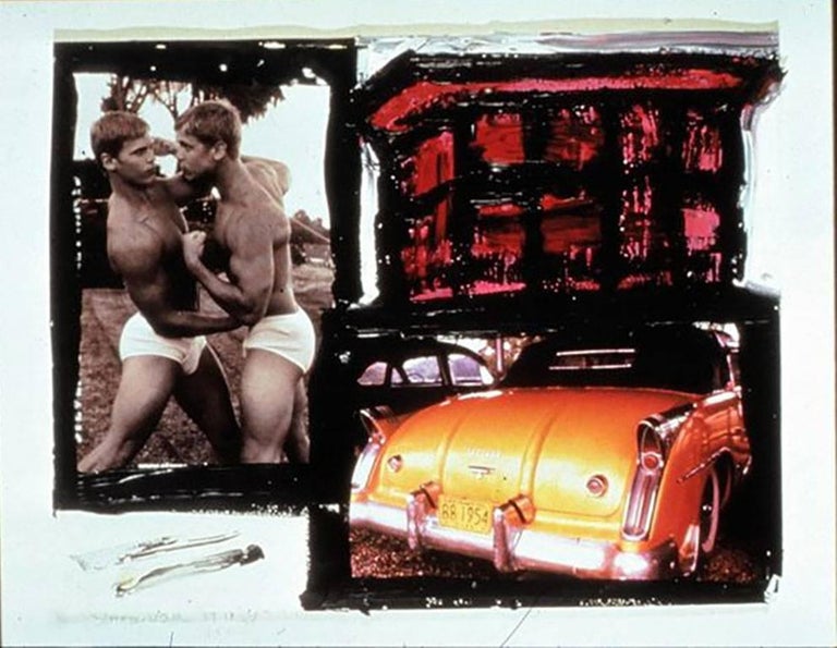 Two Pinup Boys Boxing with Cuba Car - Mixed Media Art by Simone Gad
