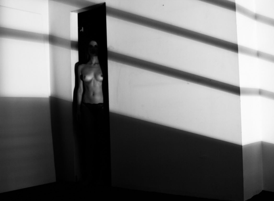 Jennifer Lin Black and White Photograph - Nude in Doorway