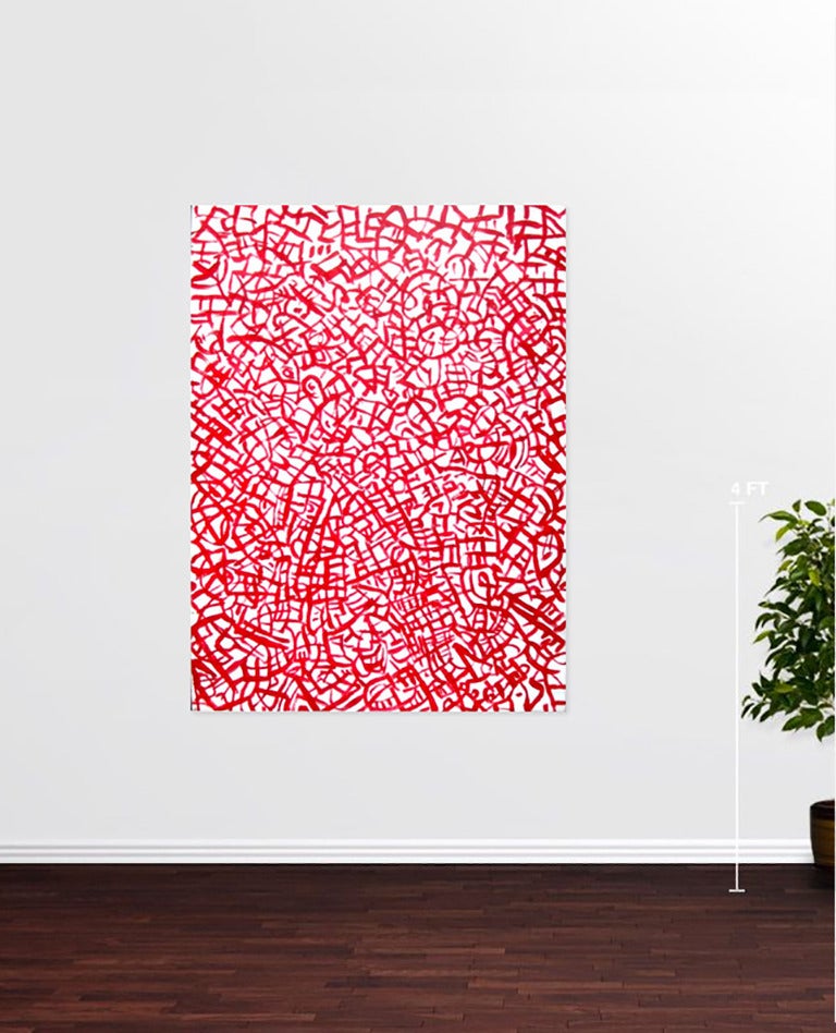 Red Lines - Painting by Robert Petrick