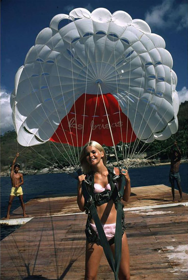 Slim Aarons Figurative Photograph - Paraglider (Aarons Estate Edition)