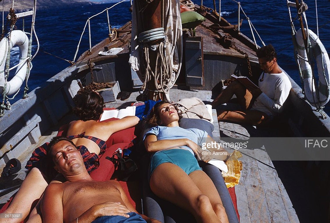 Slim Aarons Figurative Photograph - Good Time Sailors (Aarons Estate Edition)