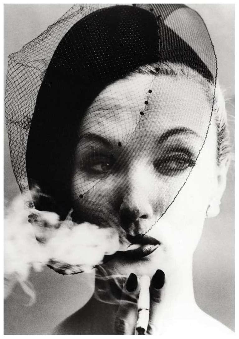 William Klein Portrait Photograph - Smoke + Veil, Paris (Vogue)