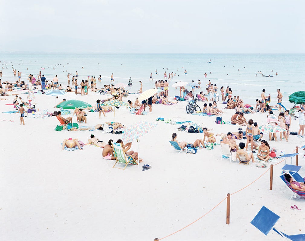 Massimo Vitali Landscape Photograph - Cagliari Blue Rectangle