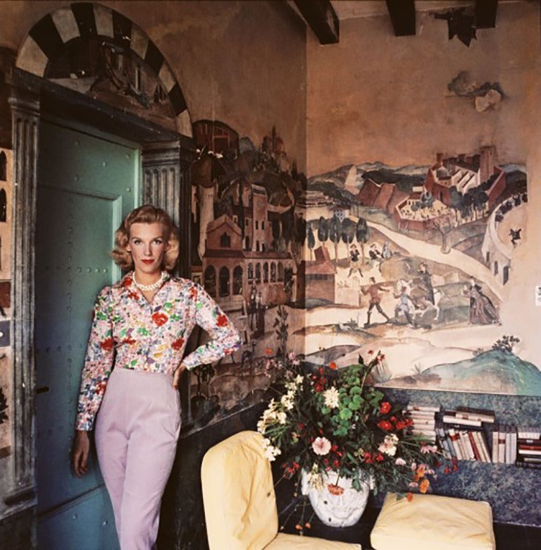 Slim Aarons Color Photograph - Harriet At Mougins (Slim Aaonrs Estate Edition)