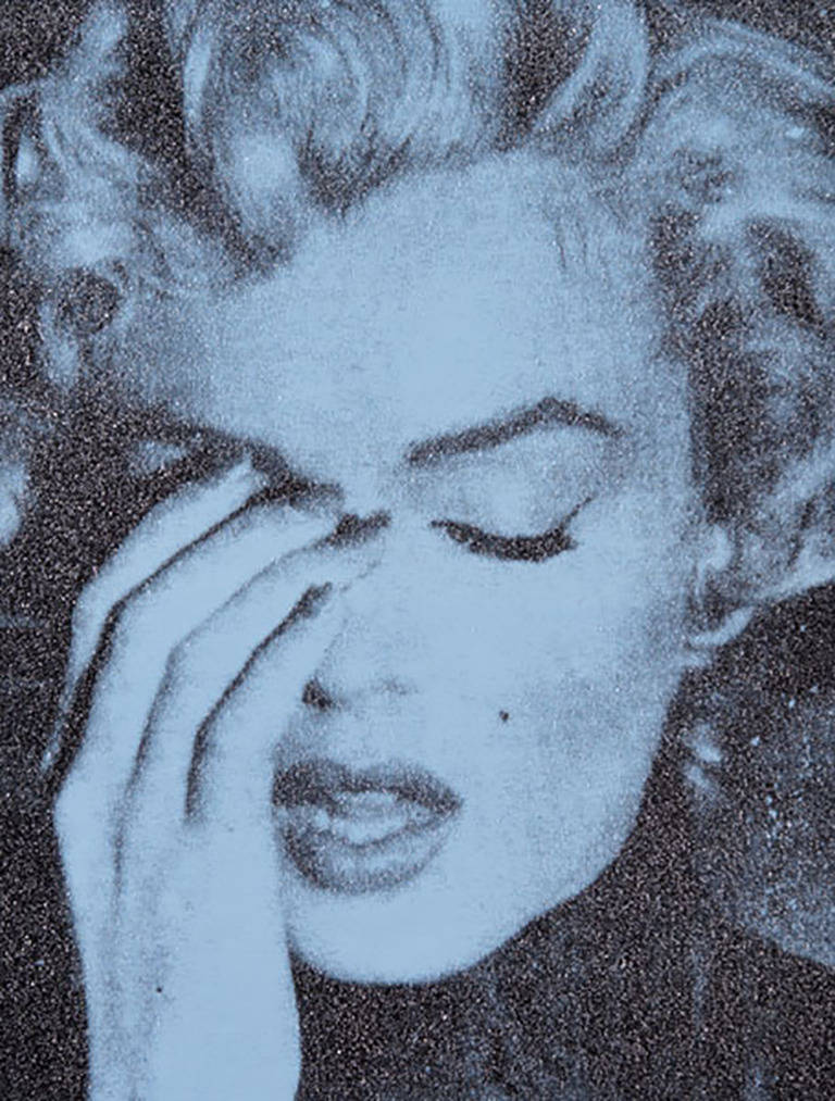 Russell Young Portrait Print - Marilyn Crying (Las Palmas Blue)