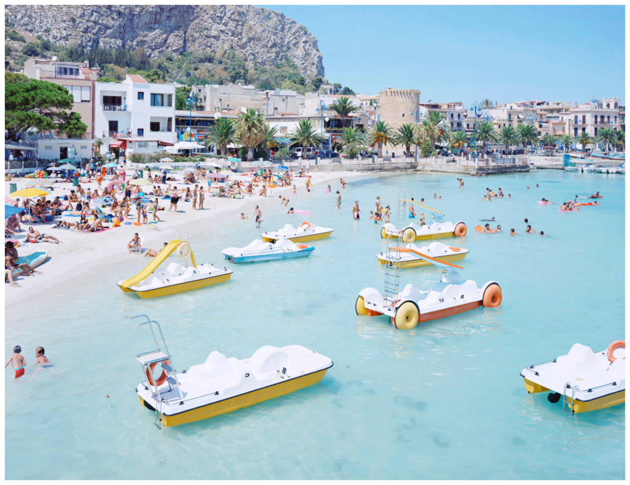 Massimo Vitali Landscape Photograph - Mondello Paddle Boats