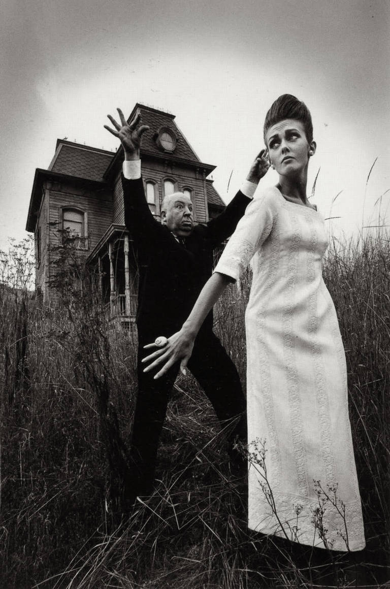 Jeanloup Sieff Black and White Photograph - Alfred Hitchcock and Ina, Hollywood, Harper's Bazaar
