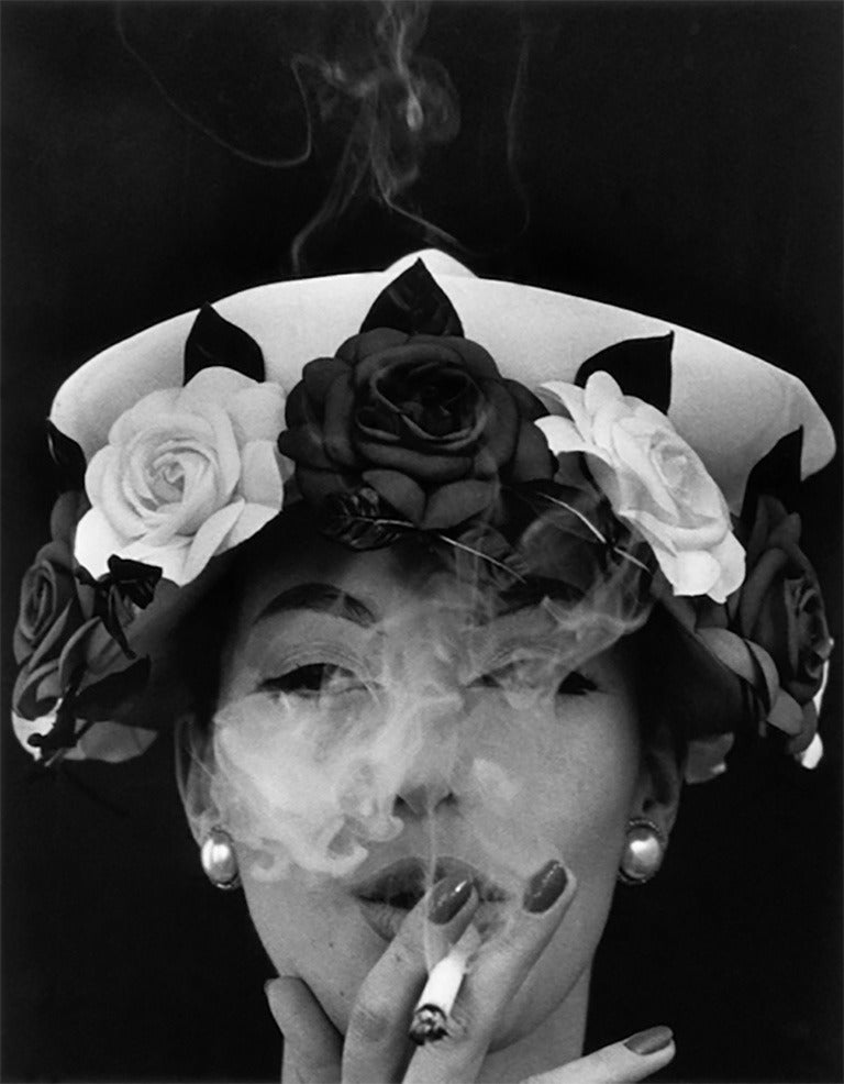 William Klein Figurative Photograph - Hat with Five Roses Paris (Vogue)