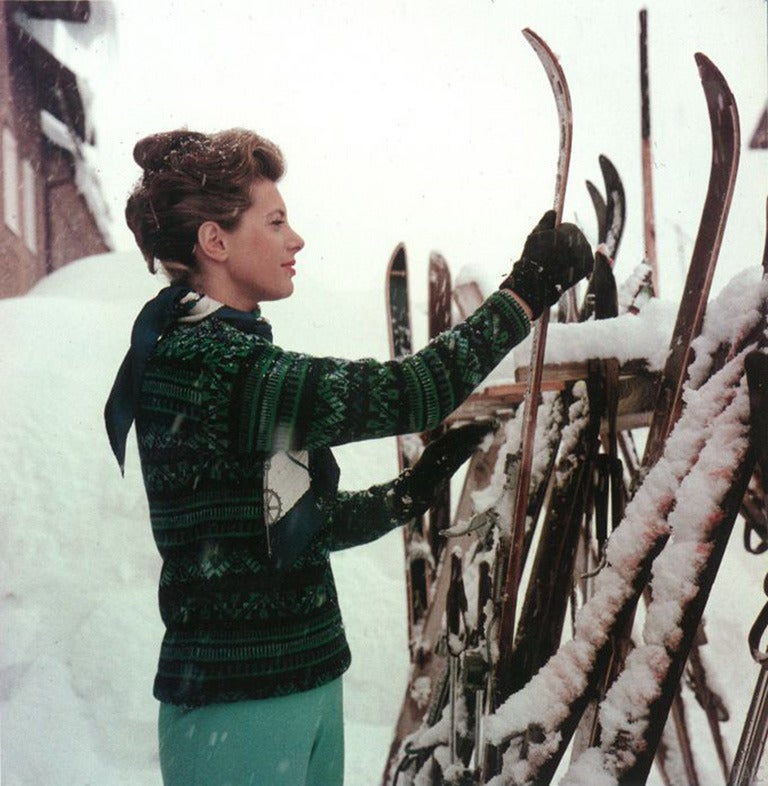 Slim Aarons Portrait Photograph - Skiing Princess (Aarons Estate Edition)