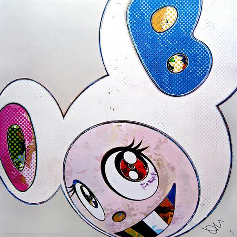 Takashi Murakami Figurative Print - And Then x6 (White: The Superflat Method, Pink and Blue Ears)