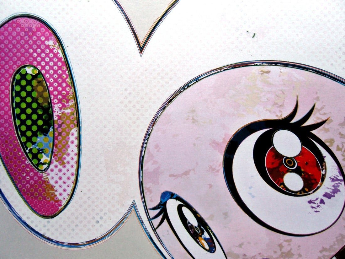 And Then x6 (White: The Superflat Method, Pink and Blue Ears) - Print by Takashi Murakami